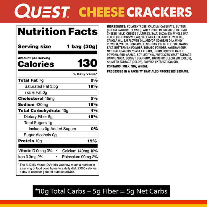 Quest Cheese Crackers BOX of 4