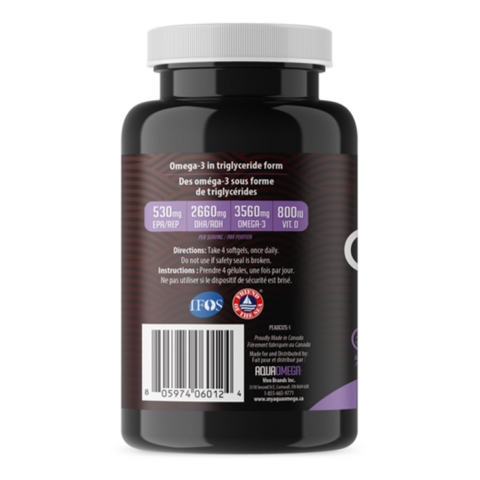 AquaOmega Omega-3 High DHA 120 Softgels