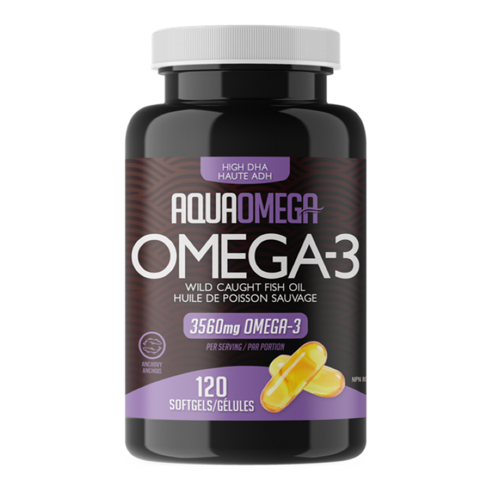 AquaOmega Omega-3 High DHA 120 Softgels