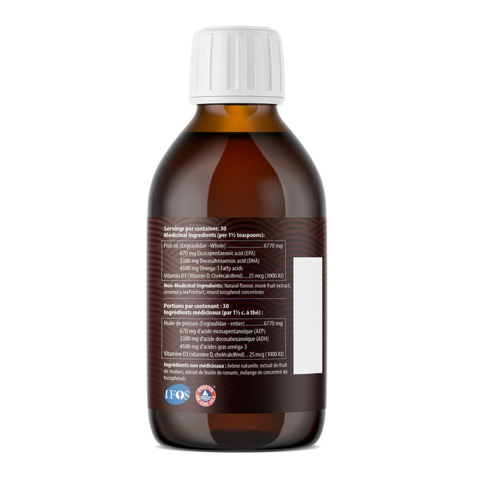 AquaOmega Omega-3 High DHA 225ml Lemon
