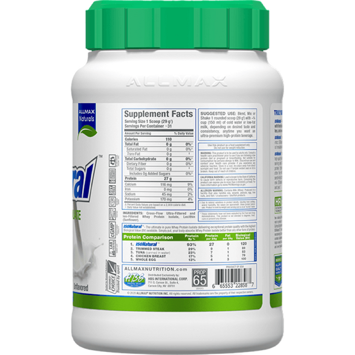Allmax IsoNatural 2lb Unflavoured