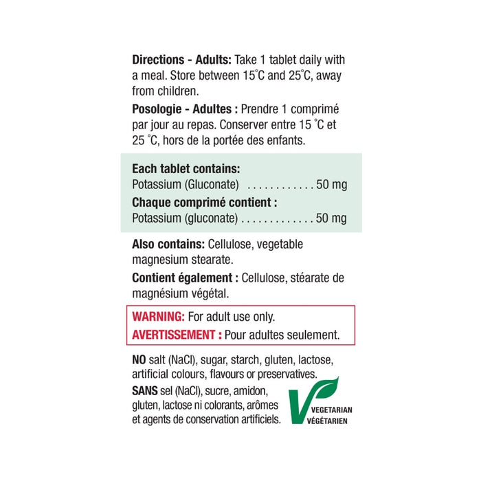 Jamieson Potassium 50mg 100 Tablets