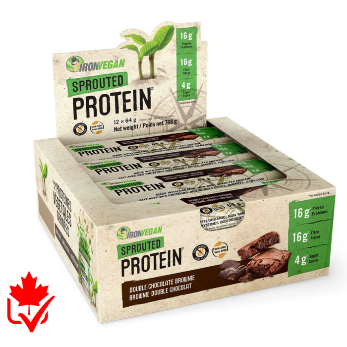 Iron Vegan Sprouted Protein Bars BOX of 12