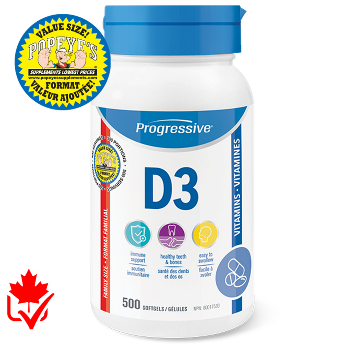 Progressive Vitamin D3 500 Softgels