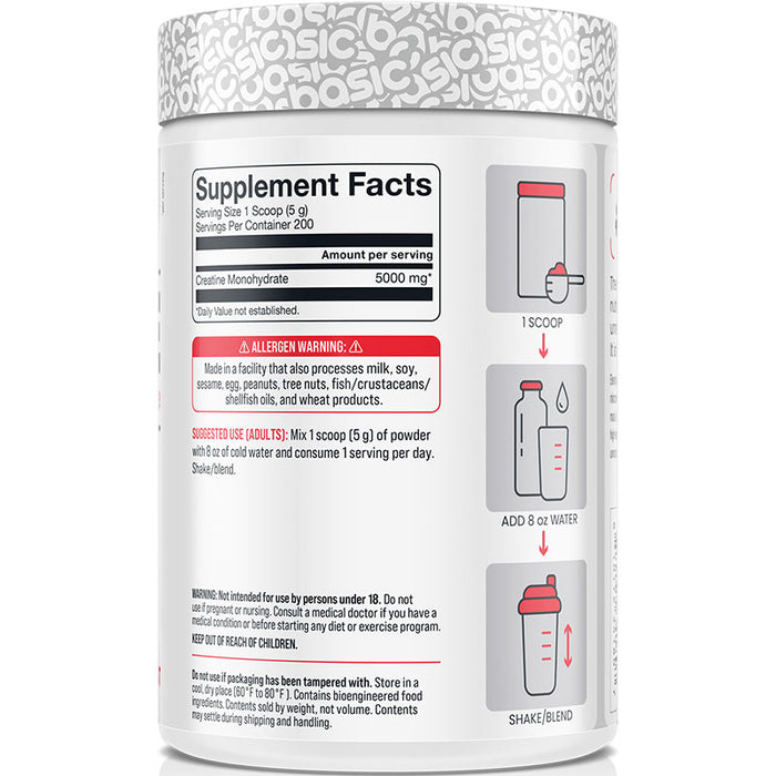 Basic Supplements Creatine Monohydrate 200 Servings