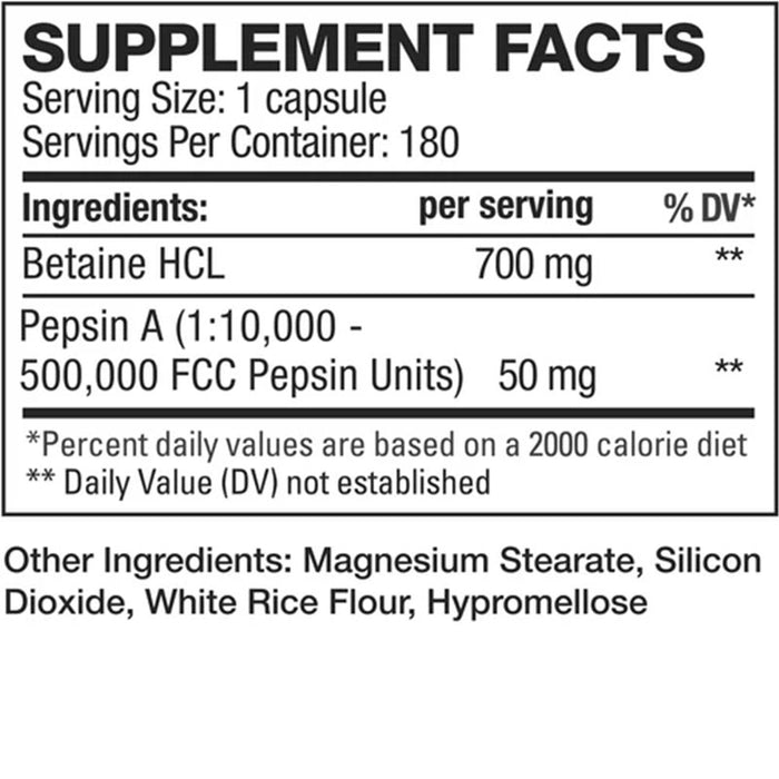 HD Muscle Betaine HCL 180 Caps