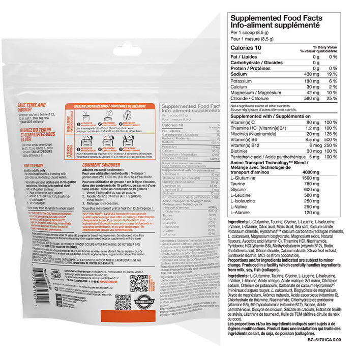 PVL Pro Series PRO H2O 612g Team Size - 72 Servings