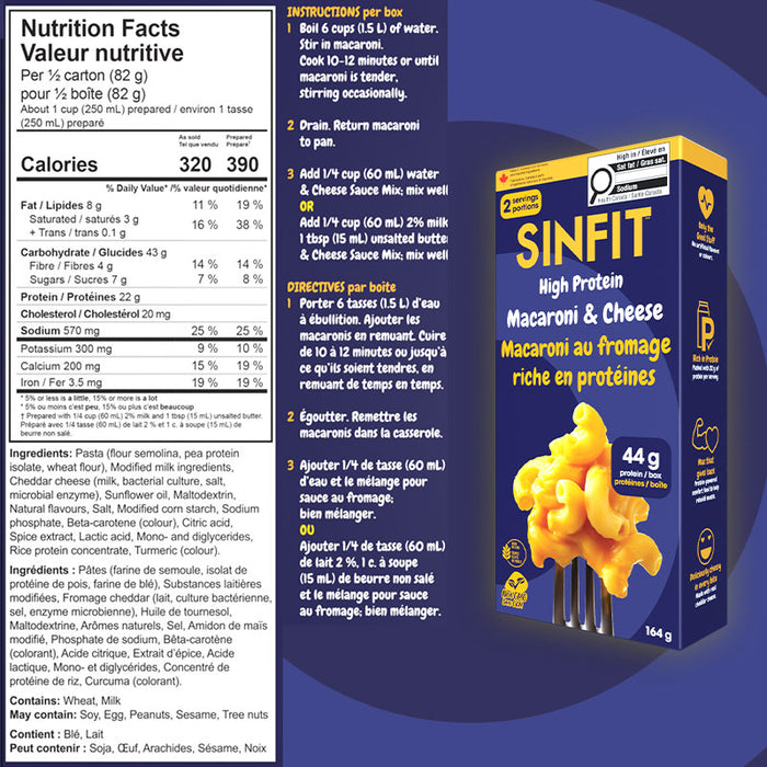 SinFit Macaroni & Cheese 164g