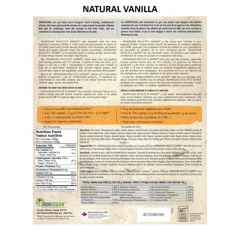 Iron Vegan Athletes Gainer 4.5kg — Popeye's Supplements Ontario