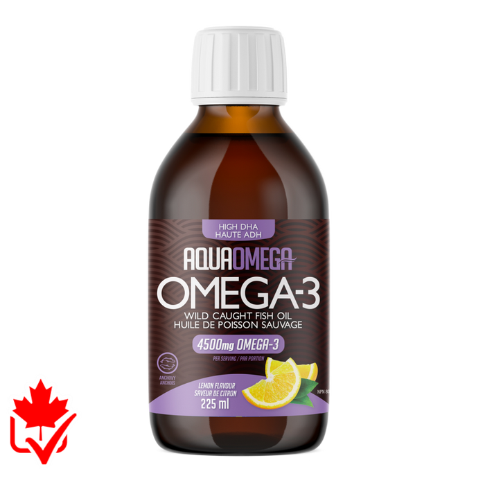AquaOmega Omega-3 High DHA 225ml Lemon