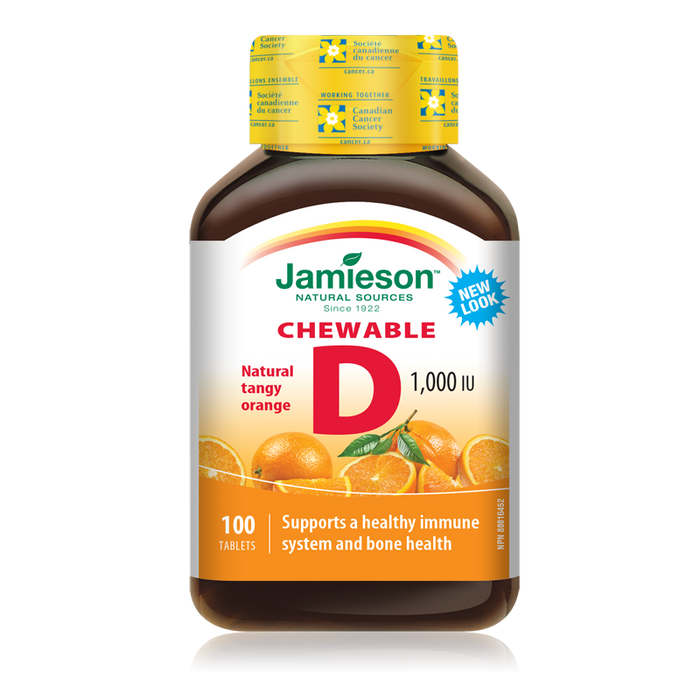 Jamieson Vitamin D 1000IU Chewable 100 Tablets