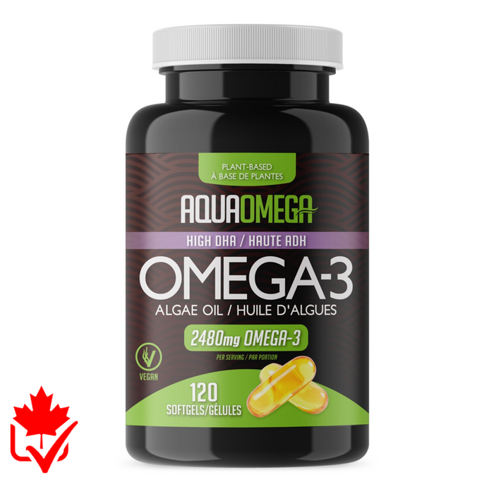 AquaOmega Omega-3 Vegan High DHA 120 Softgels