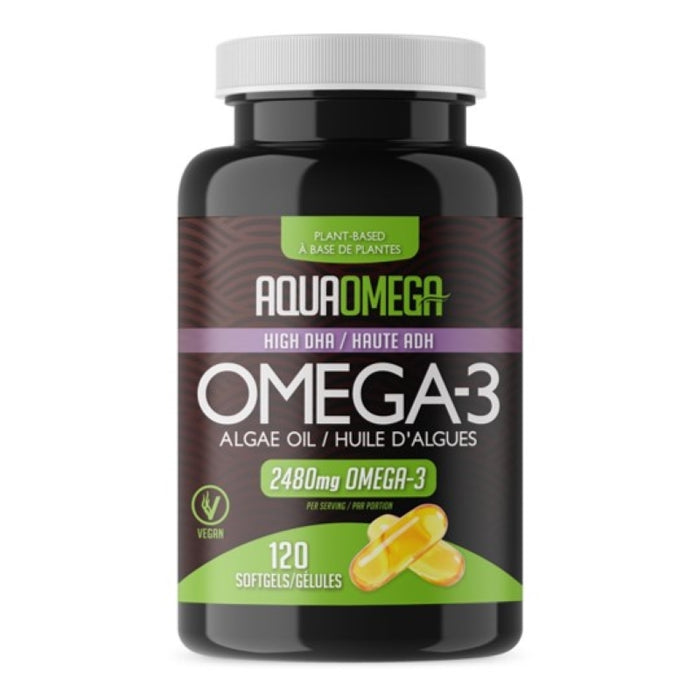 AquaOmega Omega-3 Vegan High DHA 120 Softgels
