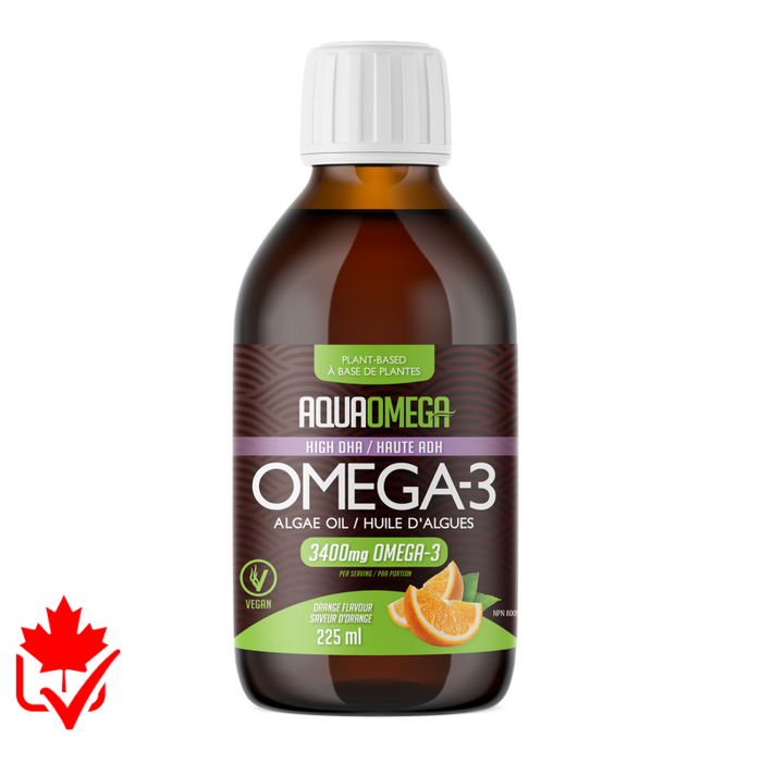 AquaOmega Omega-3 Vegan High DHA 225ml