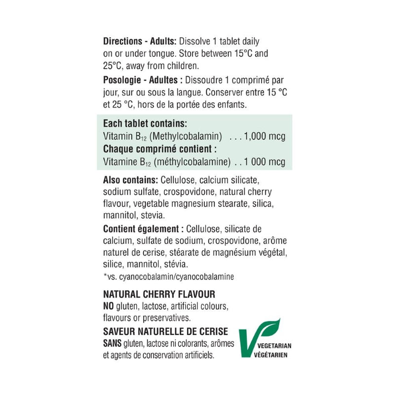 Jamieson Vitamin B12 1000mcg 100 Sublingual Tablets — Popeye's