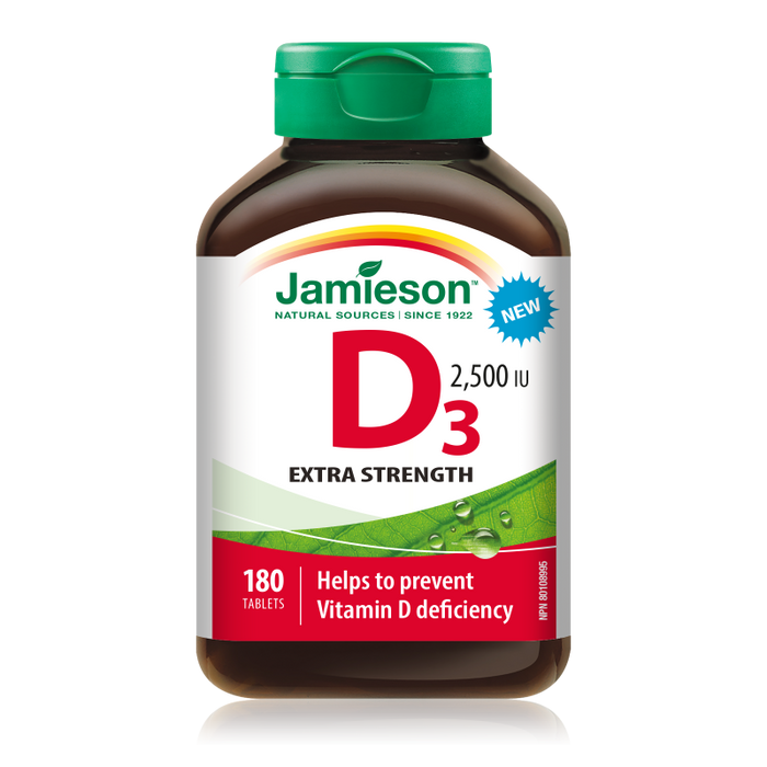 Jamieson Vitamin D3 Extra Strength 2500IU 180 Tablets