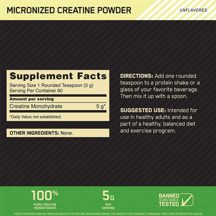 Optimum Nutrition Micronized Creatine Monohydrate 300g