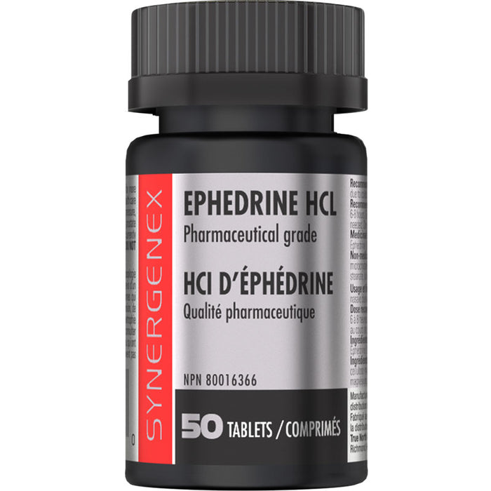 Synergenex Ephedrine HCL 8mg (Oral Nasal Decongestant) 50 Tablets